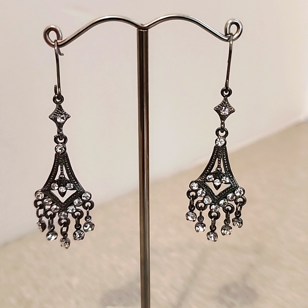 Clear Crystal Dangle Earrings